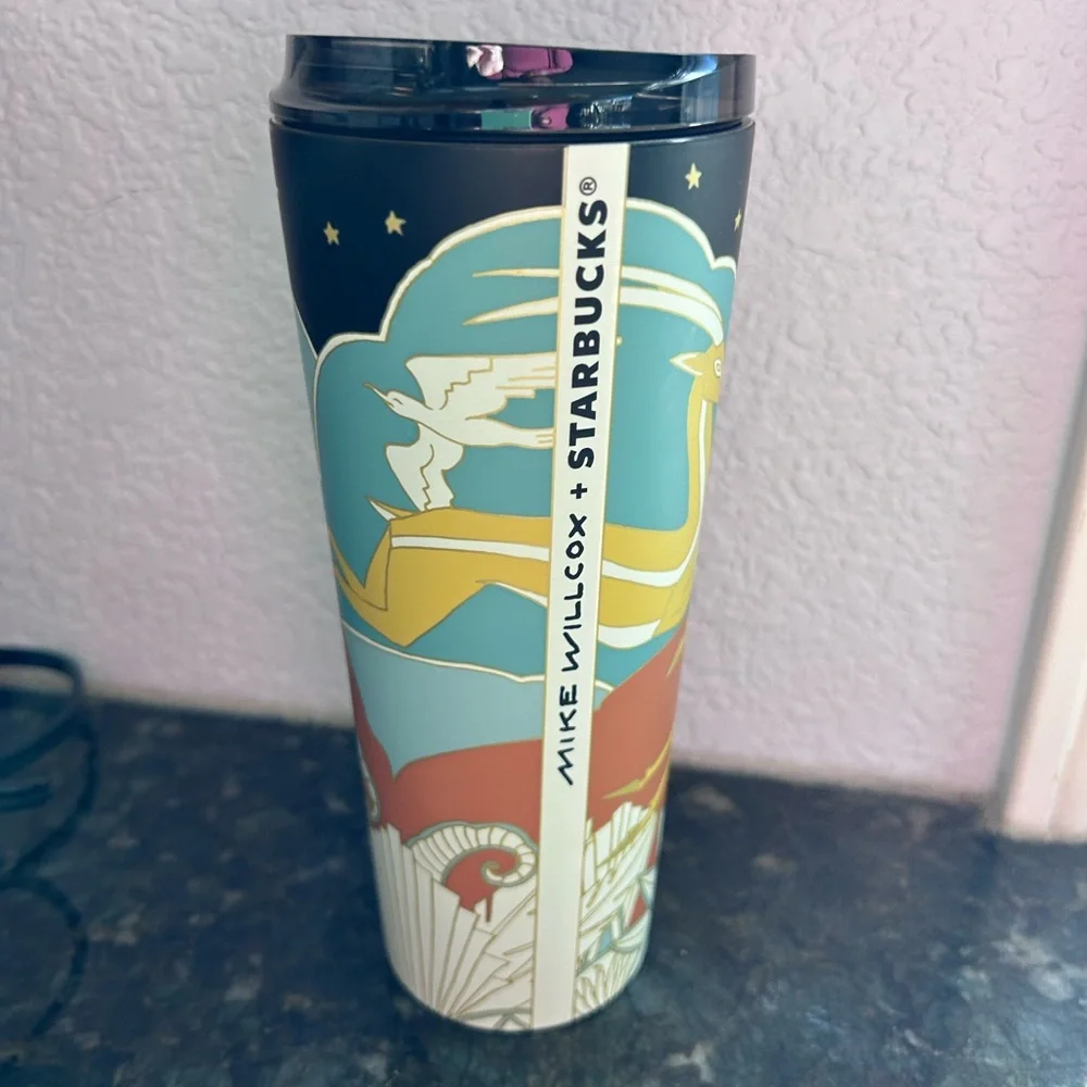 Limited Edition Mike Wilcox x Starbucks Antelope Motif Art Deco 16 oz Tumbler - Picture 3 of 12